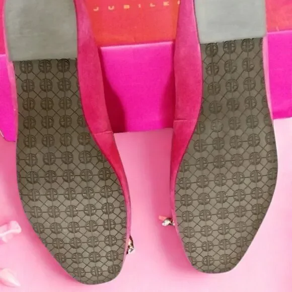 NWB Lilly Pulitzer Pink Suede Ballet Flats Women's Size 7 - Picture 3 of 4